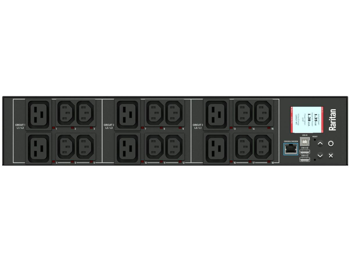 Raritan PX3 18-Outlets PDU - NEMA L15-30P - 12 x IEC 60320 C13, 6 x IEC 60320 C19 - 2U - Rack-mountable PX3-4599R