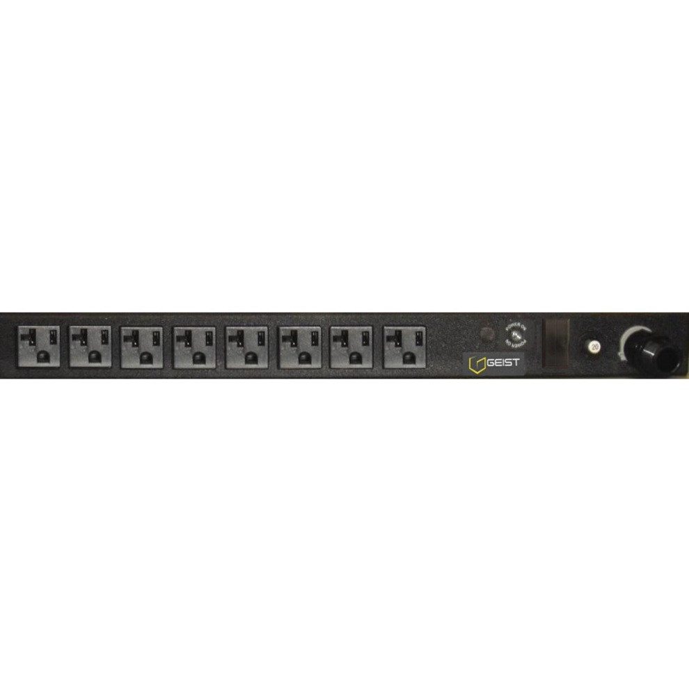 Vertiv Geist NSVLN080-102R20TL 8-Outlets PDU - Basic - NEMA L5-20P - 8 x NEMA 5-20R - 120 V AC - 0U/1U - Horizontal/Vertical - Rack-mountable - 38137