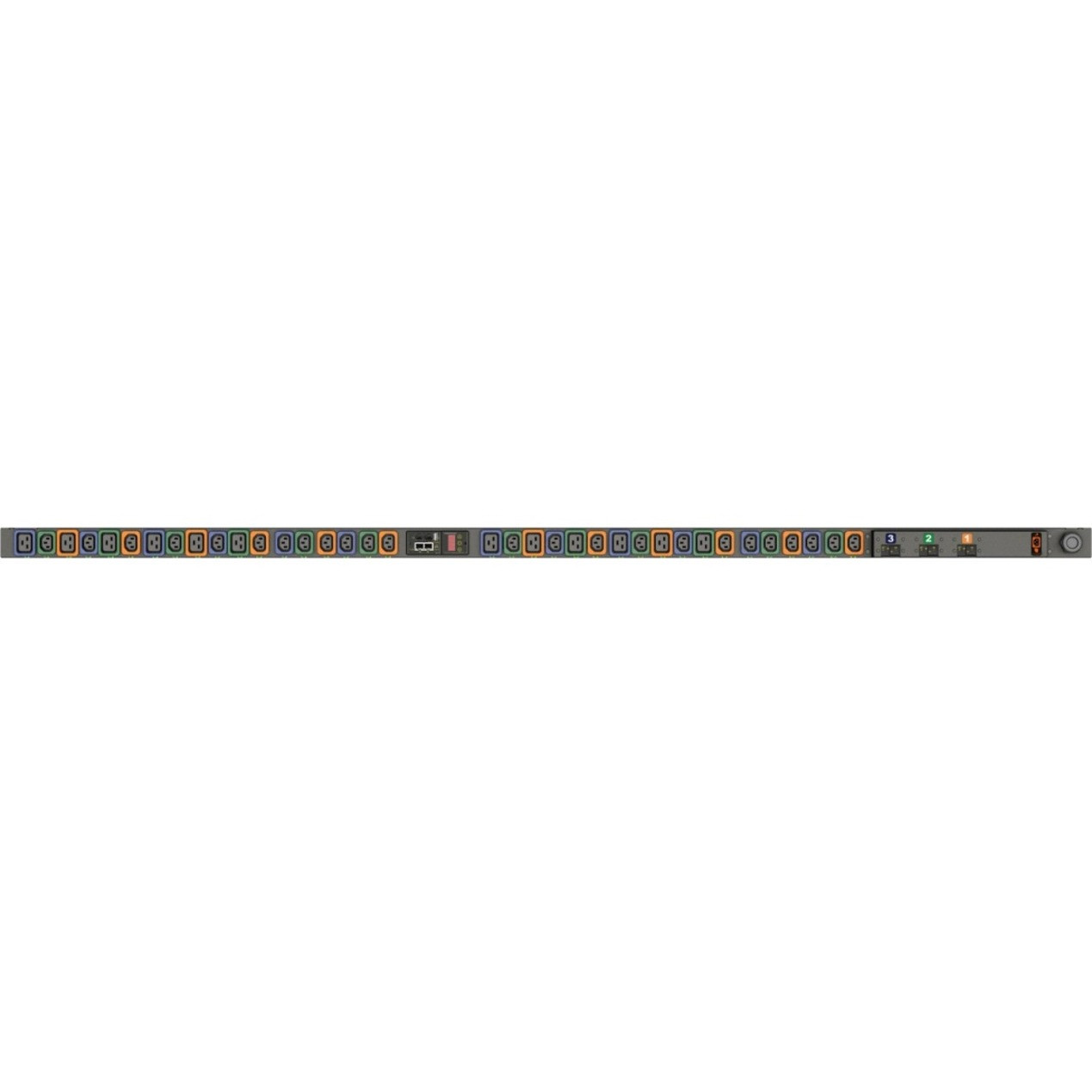 Vertiv Geist MNR3EGW1-36PNB8-4CS15A0A10-S-A 36-Outlets PDU - Monitored - 3P+E CA - 24 x U-Lock IEC 60320 C13, 12 x U-Lock IEC 60320 C19 - 230 V AC - Network (RJ-45) - 0U - Vertical - Rack-mountable - NR30042L