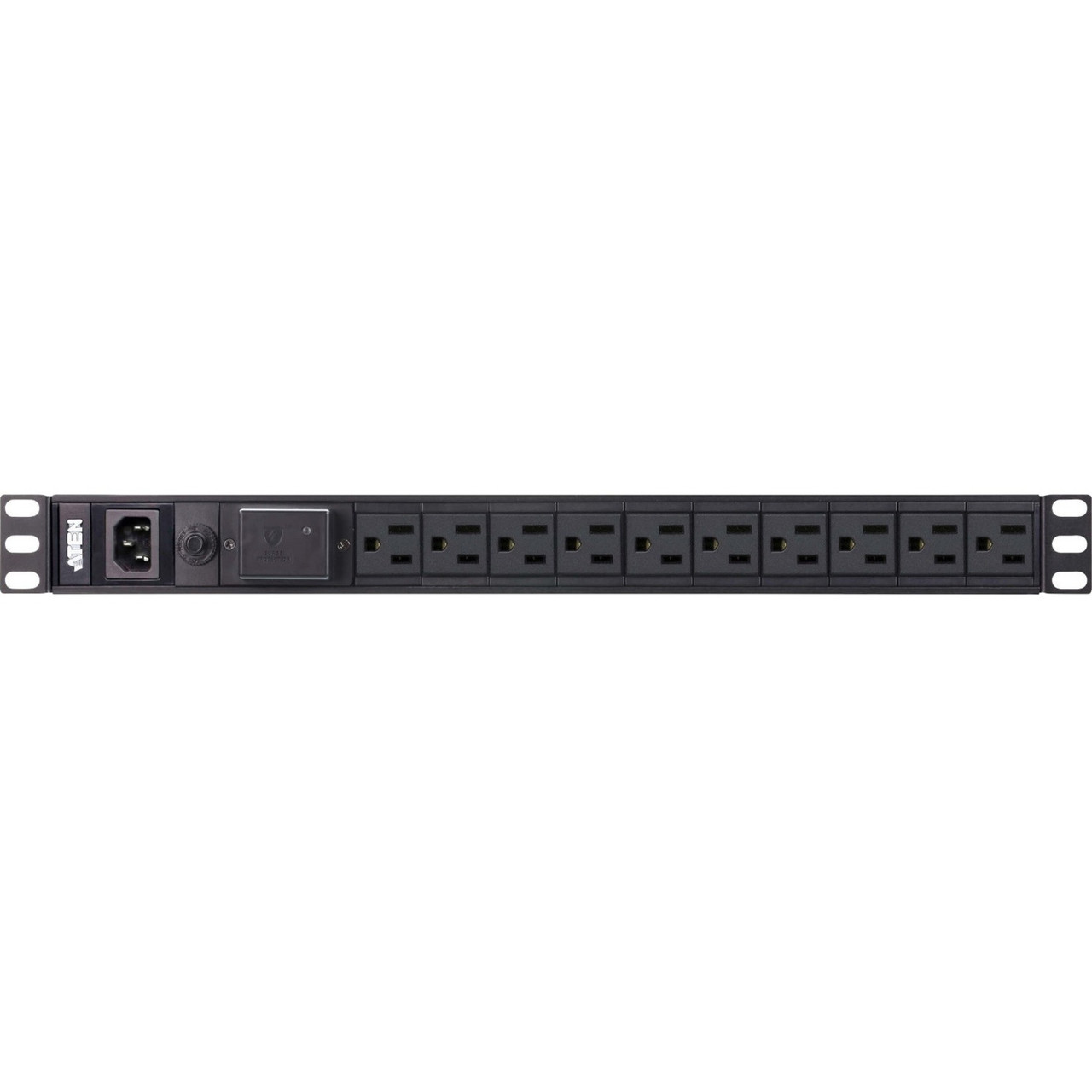Aten PE0110S 10-Outlets PDU - Basic - NEMA 5-15P - 10 x NEMA 5-15R - 120 V AC - 1U - Rack-mountable, Wall-mountable - PE0110SA