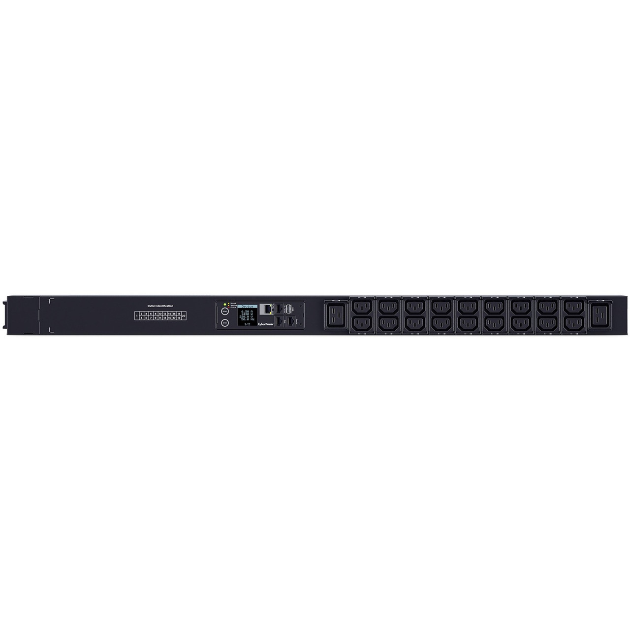 CyberPower Monitored PDU PDU31114 20-Outlets PDU - Monitored - NEMA L6-20P - 18 x IEC 60320 C13, 2 x IEC 60320 C19 - 230 V AC - Network (RJ-45) - 0U - Vertical - Rack-mountable