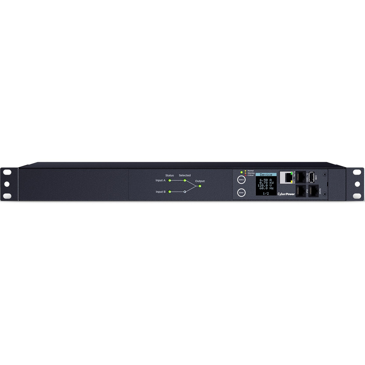 CyberPower METERED ATS PDU 15A 120V 1U 10 OUTLETS - PDU44002