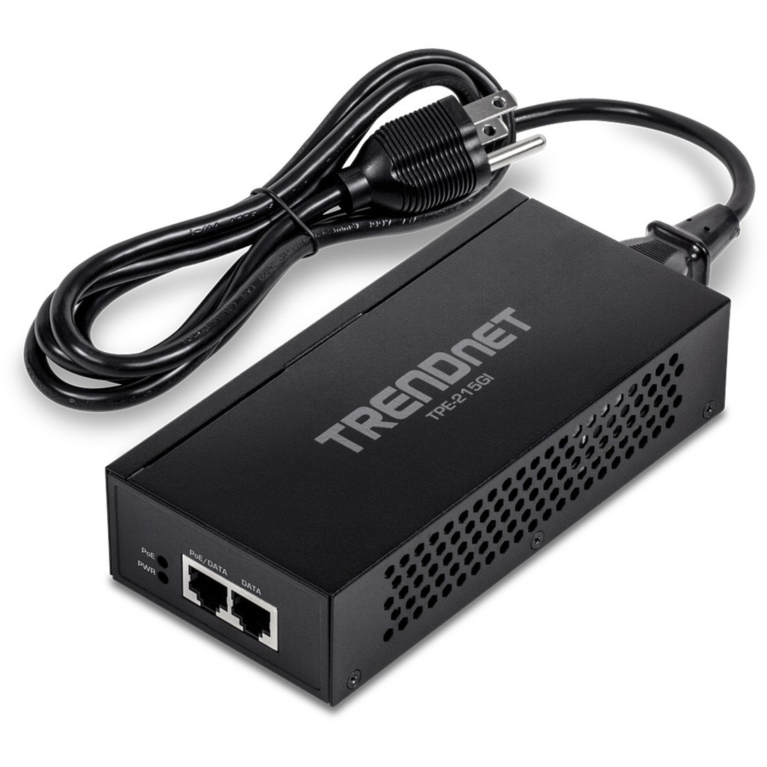 Trendnet 2.5G PoE+ Injector, TPE-215GI, PoE (15.4W) or PoE+ (30W), Converts a non-PoE Port to a PoE+ 2.5G Port, 2.5GBASE-T Compliant - TPE-215GI Trendnet 2.5G PoE+ Injector, TPE-215GI, PoE (15.4W) or PoE+ (30W), Converts a non-PoE Port to a PoE+ 2.5G Port, 2.5GBASE-T Compliant - TPE-215GI