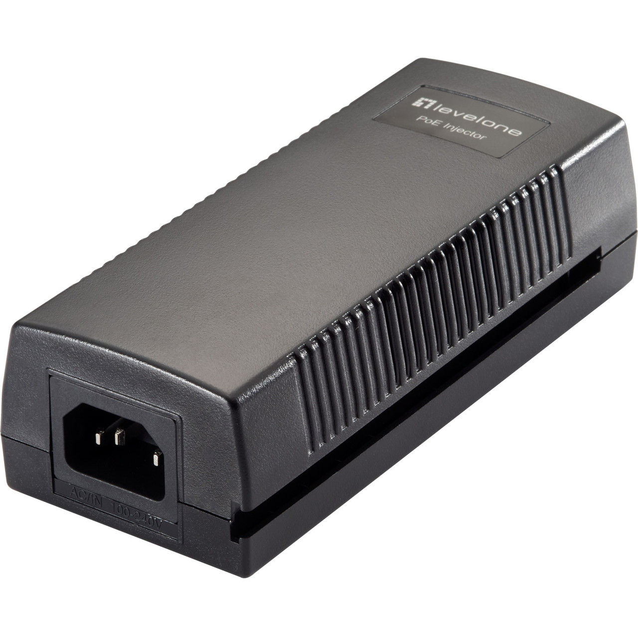 LevelOne Gigabit PoE Injector, 30W - 120 V AC, 230 V AC Input - 52 V DC, 600 mA Output - 1 x 10/100/1000Base-T Input Port(s) - 1 x 10/100/1000Base-T Output Port(s) - 30 W - Black - POI-3014