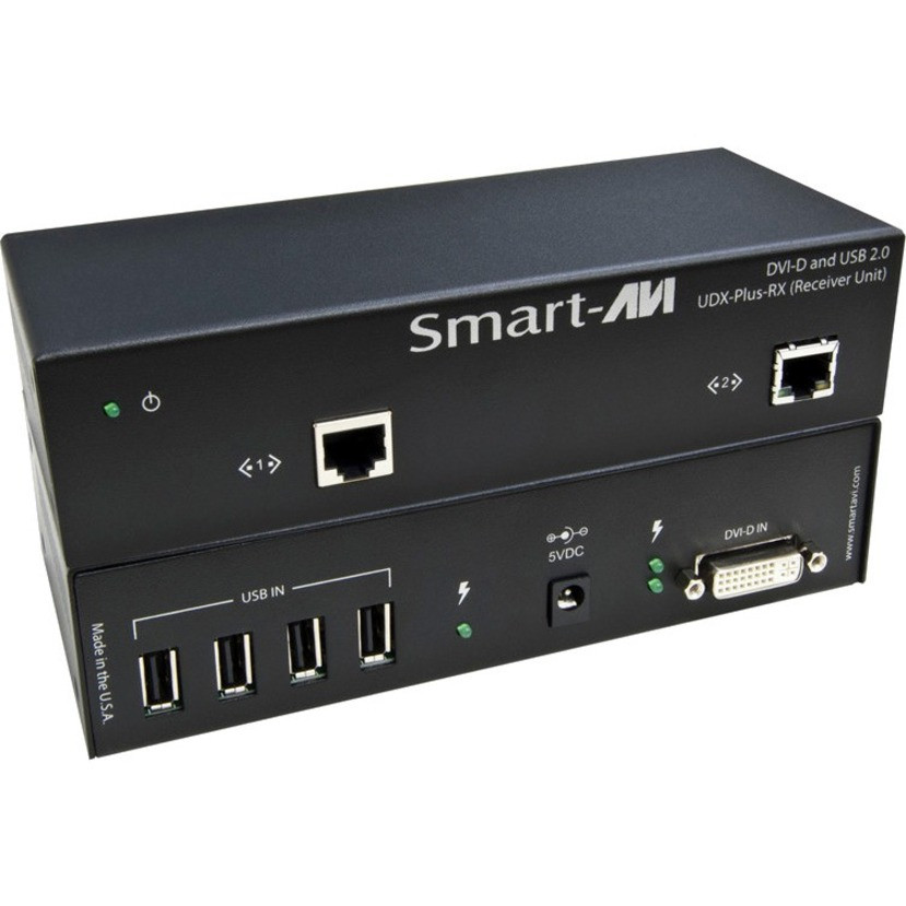 Smartavi DVI-D and USB 2.0 over CAT6 STP Extender - 1 Computer(s) - 1 Remote User(s) - 250 ft Range - WUXGA - 1920 x 1200 Maximum Video Resolution - 4 x Network (RJ-45) - 5 x USB - 2 x DVI - UDX-PS