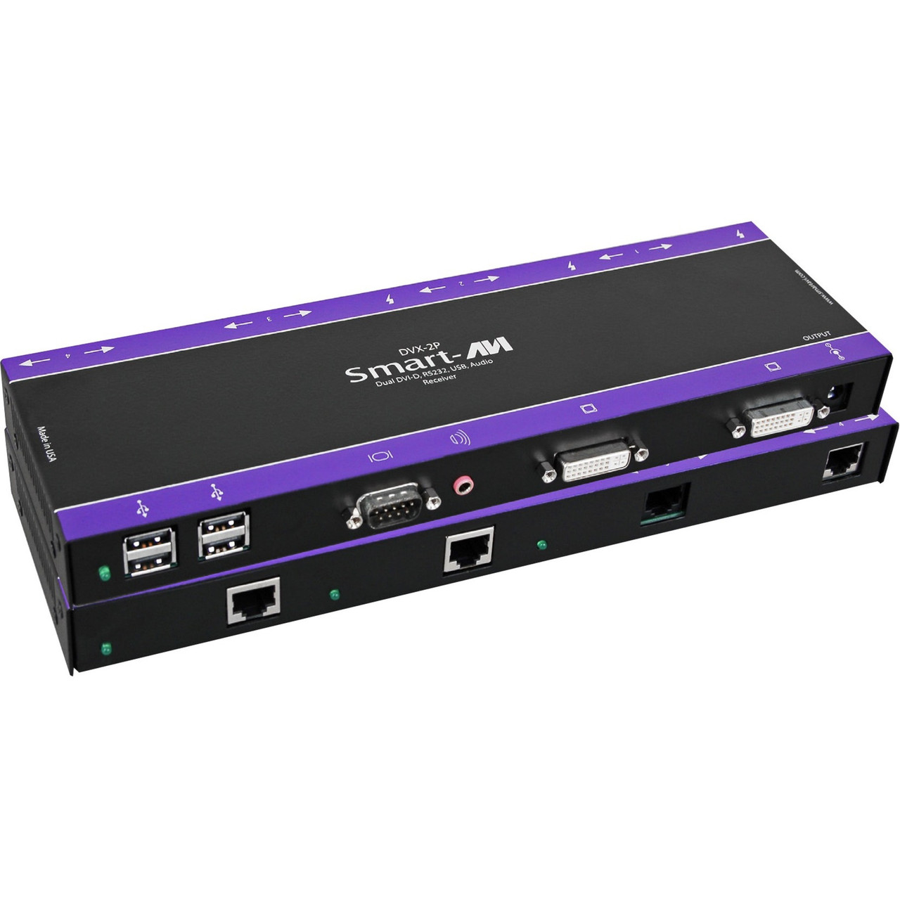 Smartavi 2 DVI-D, USB, Audio and RS-232 over CAT6 STP Extender - 1 Computer(s) - 1 Remote User(s) - 275 ft Range - WUXGA - 1920 x 1200 Maximum Video Resolution - 8 x Network (RJ-45) - 5 x USB - 4 x DVI - Rack-mountable - For PC - DVX-2PS