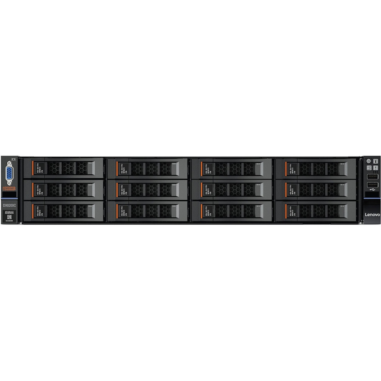 Lenovo DX8200C 5120C1U NAS Server - 1 x Intel Xeon E5-2630 v4 Deca-core (10 Core) 2.20 GHz - 14 x HDD Installed - 56 TB Installed HDD Capacity - 2 Boot Drive(s) - 64 GB RAM TruDDR4