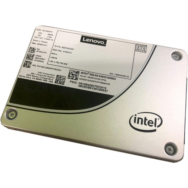 Lenovo D3-S4610 1.92 TB Solid State Drive - 3.5" Internal - SATA (SATA/600) - Mixed Use - Server Device Supported - 3 DWPD - 10752 TB TBW - 560 MB/s Maximum Read Transfer Rate - Hot Swappable - 256-bit Encryption Standard - 4XB7A13642