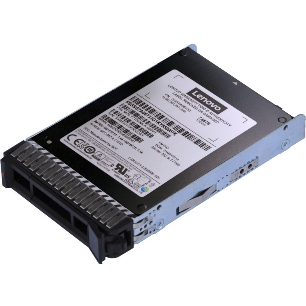 Lenovo Pm1643A 1.92 Tb Solid State Drive - 2.5" Internal - Sas (12Gb/S Sas) - Read Intensive - Server Device Supported - 1 Dwpd - 3504 Tb Tbw - 1000 Mb/S Maximum Read Transfer Rate - Hot Swappable - 1 Year Warranty - 4XB7A38176 Lenovo Pm1643A 1.92 Tb Solid State Drive - 2.5" Internal - Sas (12Gb/S Sas) - Read Intensive - Server Device Supported - 1 Dwpd - 3504 Tb Tbw - 1000 Mb/S Maximum Read Transfer Rate - Hot Swappable - 1 Year Warranty - 4XB7A38176
