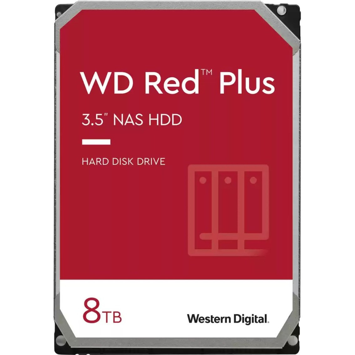 Western Digital Red Plus WD80EFBX 8 TB Hard Drive - 3.5" Internal - SATA (SATA/600) - Conventional Magnetic Recording (CMR) Method - Storage System Device Supported - 7200rpm - 180 TB TBW - 3 Year Warranty
