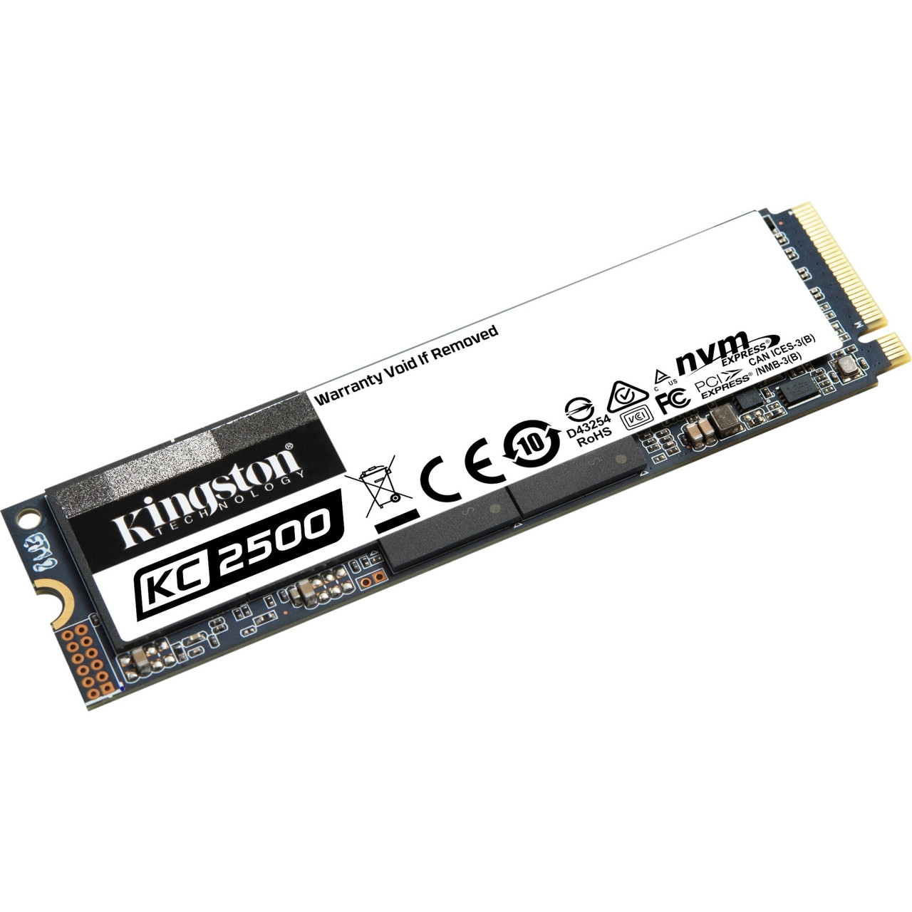 Kingston KC2500 250 GB Solid State Drive - M.2 2280 Internal - PCI Express NVMe (PCI Express NVMe 3.0 x4) - Desktop PC, Workstation Device Supported - 150 TB TBW - 3500 MB/s Maximum Read Transfer Rate - SKC2500M8/250GBK