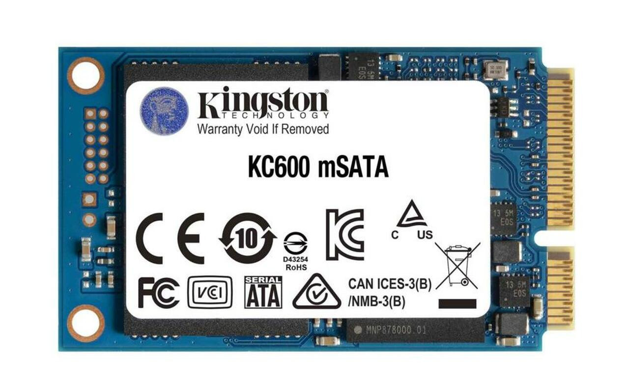 Kingston KC600 256 GB Solid State Drive - mSATA Internal - SATA (SATA/600) - Desktop PC, Notebook Device Supported - 150 TB TBW - 550 MB/s Maximum Read Transfer Rate - 256-bit Encryption Standard - 5 Year - SKC600MS/256GBK