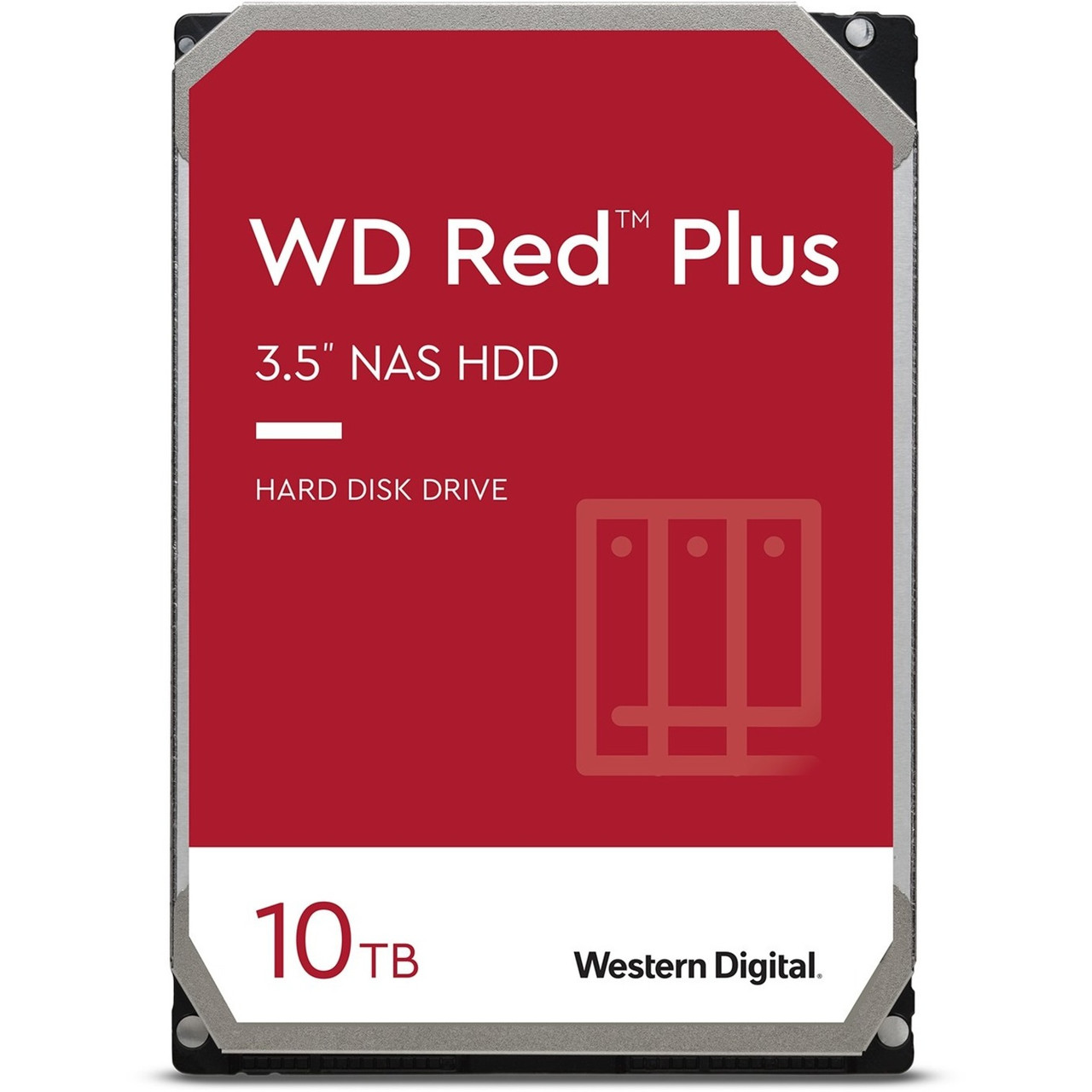 Western Digital Red Plus WD101EFBX 10 TB Hard Drive - 3.5" Internal - SATA (SATA/600) - Conventional Magnetic Recording (CMR) Method - Storage System Device Supported - 7200rpm - 180 TB TBW - 3 Year Warranty