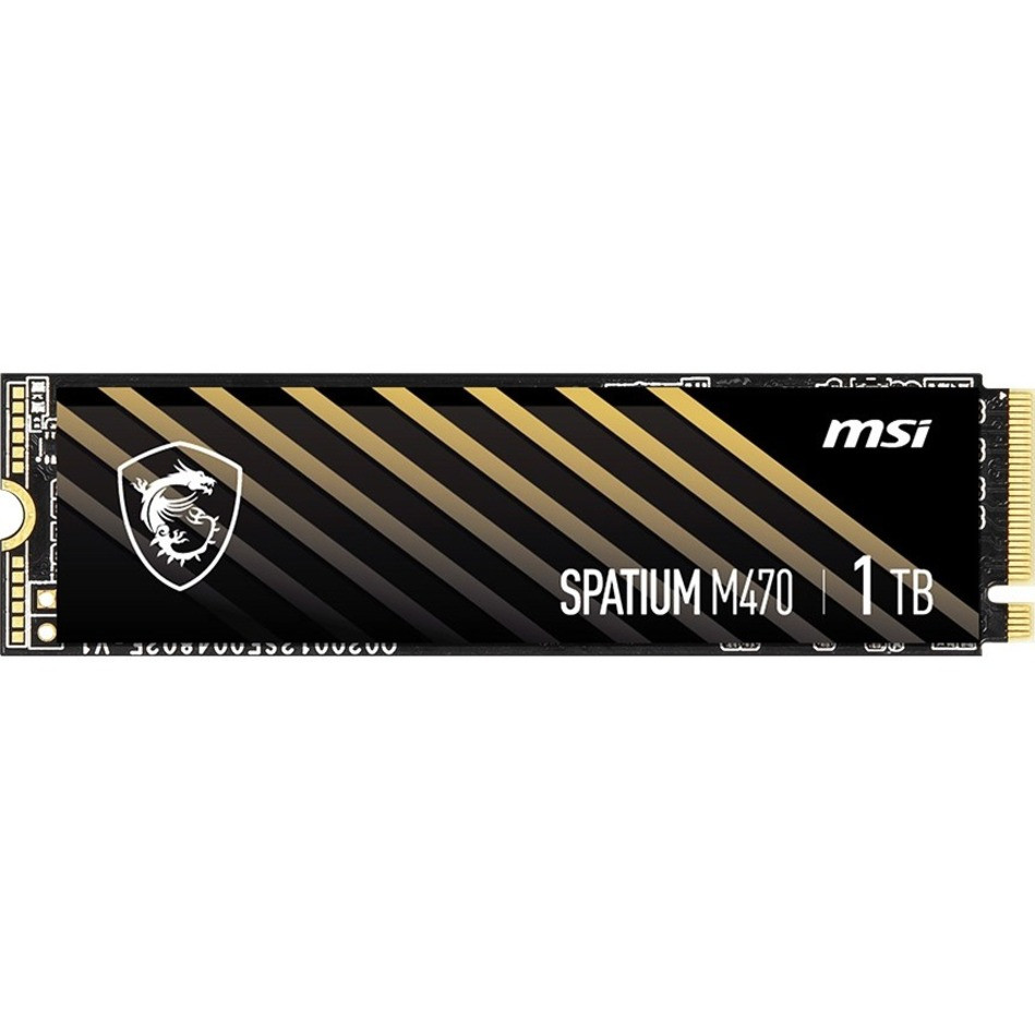 MSI Spatium M470 1 Tb Solid State Drive - M.2 2280 Internal - Pci Express Nvme (Pci Express Nvme 4.0 X4) - Desktop Pc, Notebook Device Supported - 3300 Tb Tbw - 5000 Mb/S Maximum Read Transfer Rate - 5 Year Warranty - Sm470N1Tb