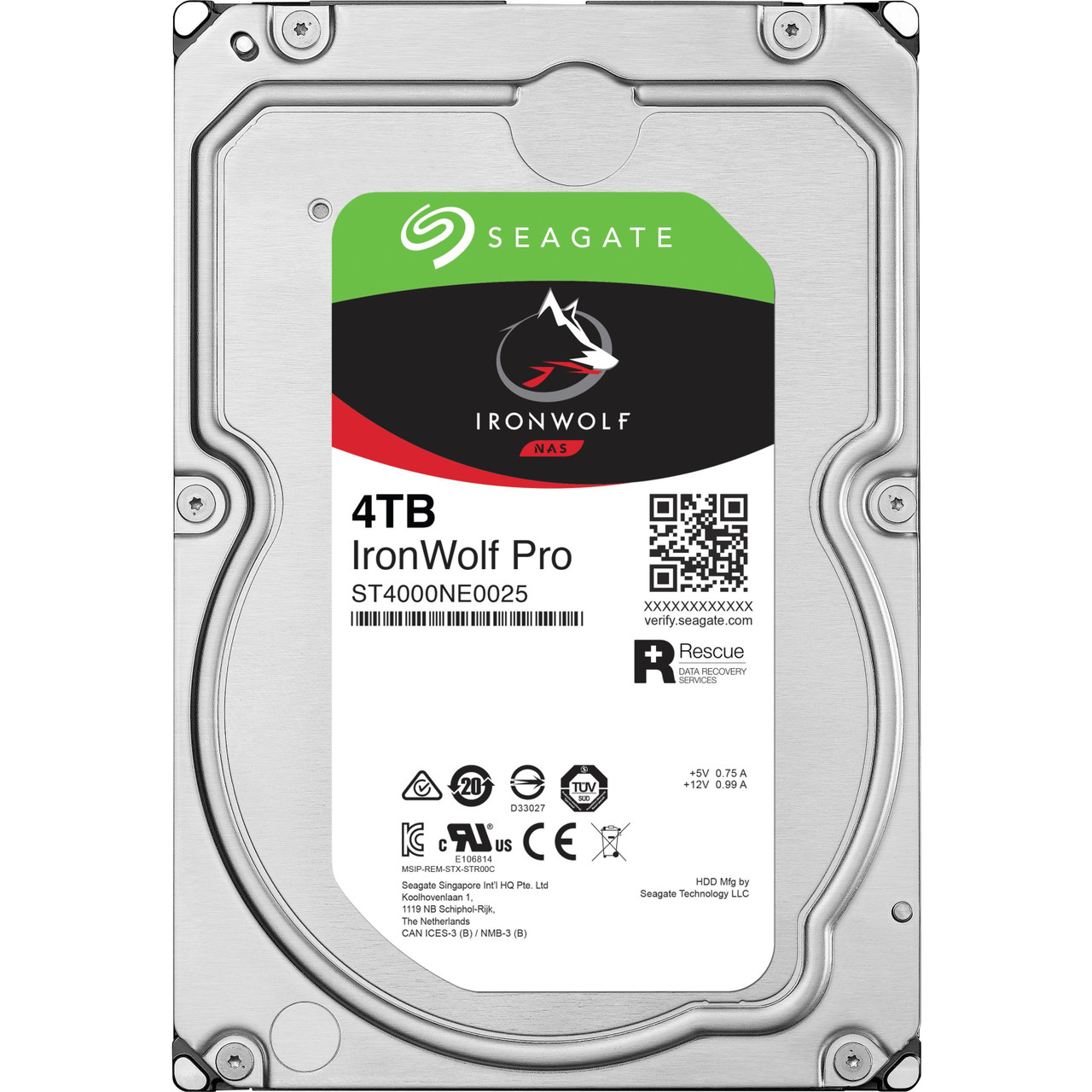 Seagate Refurbished Ironwolf Pro St4000Ne0025 4 Tb Hard Drive - 3.5" Internal - Sata (Sata/600) - 7200Rpm Im Warranty See Notes - ST4000NE0025-RF