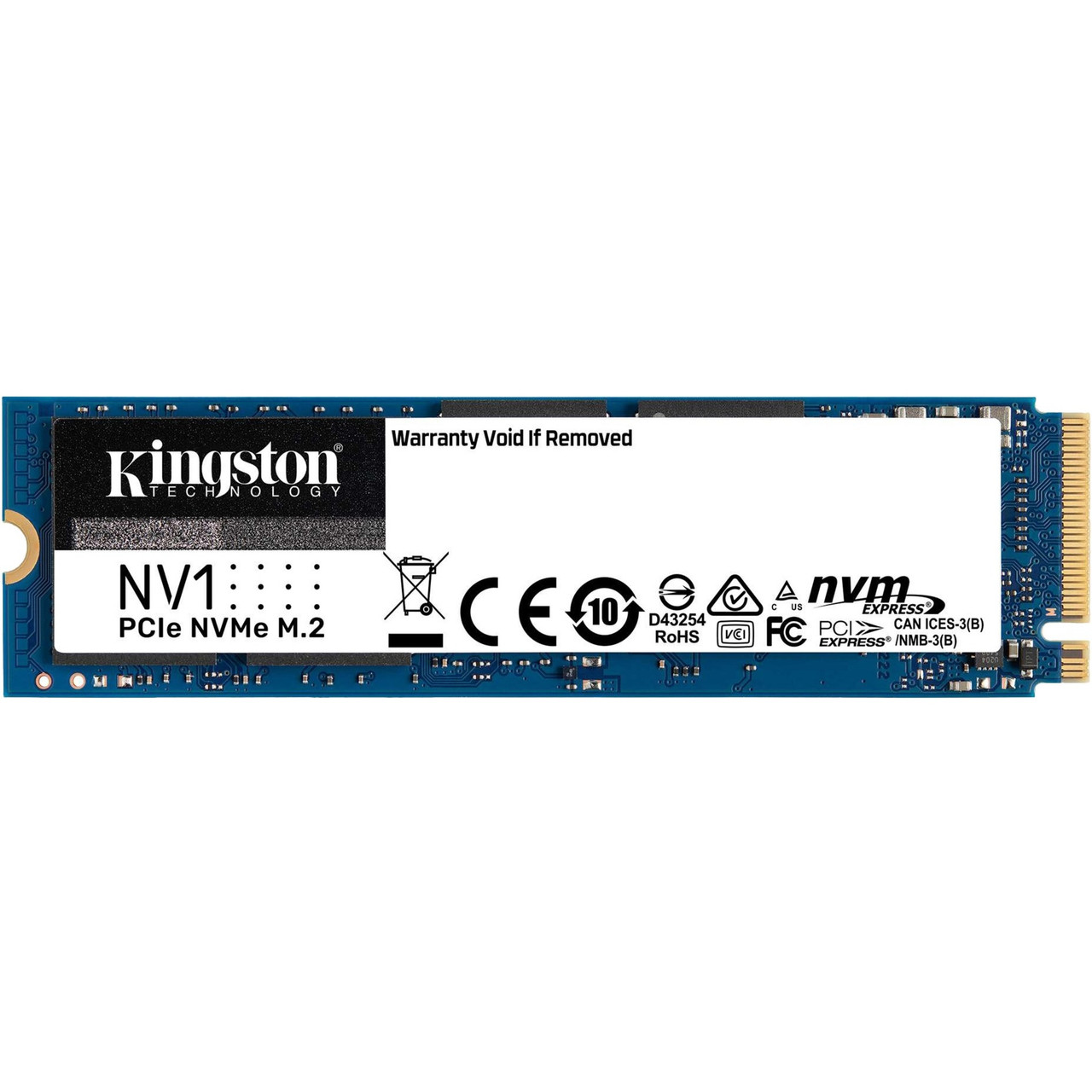 Kingston NV1 250 GB Solid State Drive - M.2 2280 Internal - PCI Express NVMe (PCI Express NVMe 3.0 x4) - Desktop PC, Notebook Device Supported - 60 TB TBW - 2100 MB/s Maximum Read Transfer Rate - 3 Year Warranty - SNVS/250G