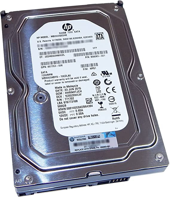HP 500 GB Hard Drive - Internal -  SATA - 7200rpm- 352U5AV HP 500 GB Hard Drive - Internal -  SATA - 7200rpm- 352U5AV