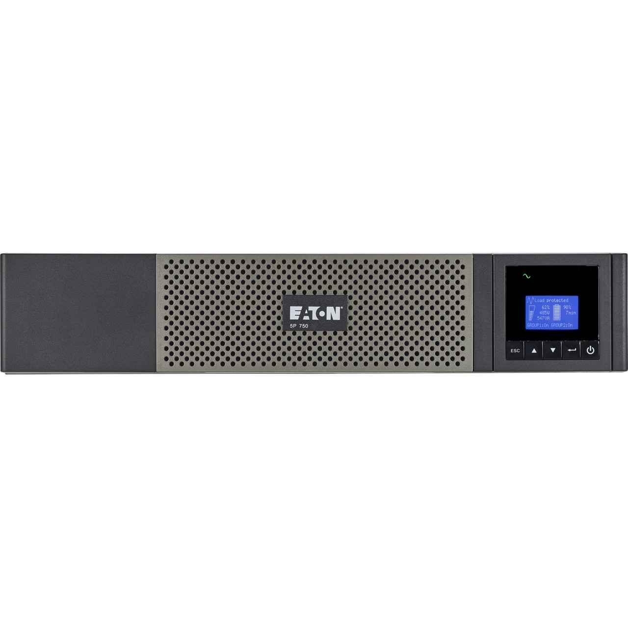 Eaton 5P UPS 750VA 600 Watt Eaton 5P UPS 750VA 600 Watt 120V True Sine Wave Rackmount UPS Network Card Optional - 2U Rack-mountable, Wall Mountable - 120 V AC Input - 120 V AC Output - 10 x NEMA 5-15R - 5P750RC