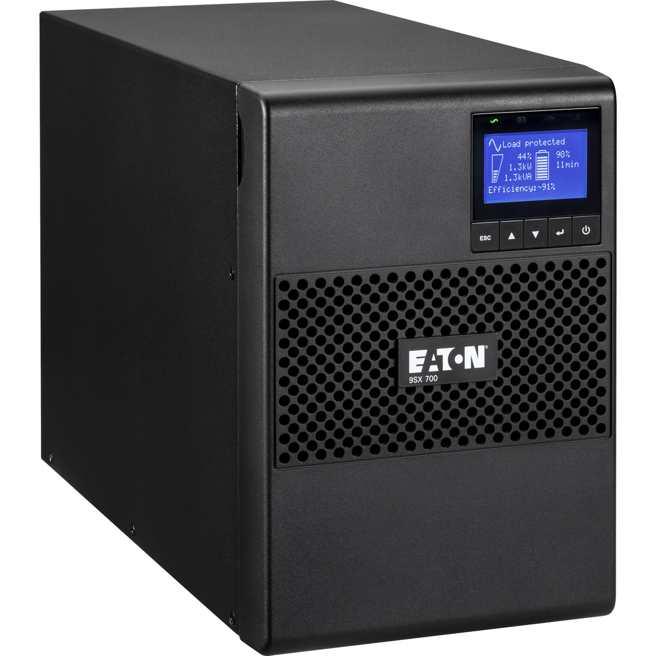Eaton 9SX 700VA 630W 120V Online Double-Conversion UPS - 6 NEMA 5-15R Outlets, Cybersecure Network Card Option, Extended Run, Tower - Tower - 5.80 Minute Stand-by - 120 V AC Input - 9SX700