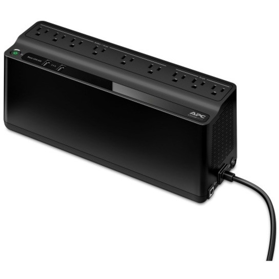 APC 850VA APC Security Battery - 50 VA / 450 W backup battery power supply. 9 outputs (NEMA 5-15R): 6 UPS backup batteries with surge protection outlets, and 3 surge protection outlets. - BE850G2