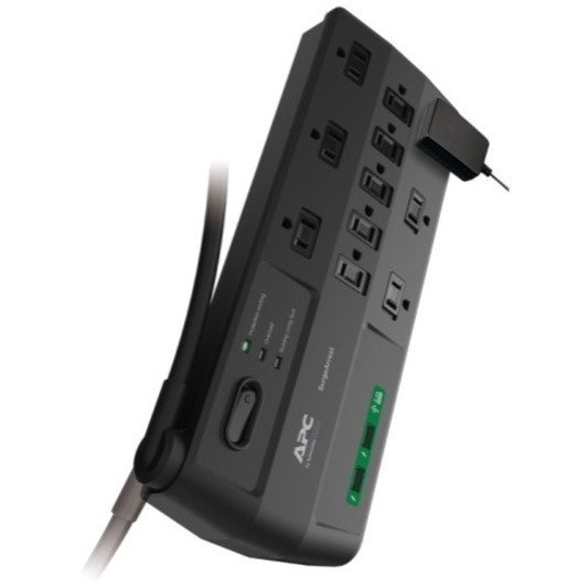 APC SurgeArrest 11-Outlet PDU - 11 x NEMA 5-15R, 2 x USB - 2880 J - 120 V AC Input - 120 V AC, 5 V DC Output - P11U2