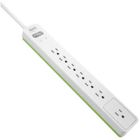 APC Essential SurgeArrest PE76W, 7 Outlets, 6 Foot Cord, 120V, White - 7 x NEMA 5-15R - 1440 J - 120 V Input