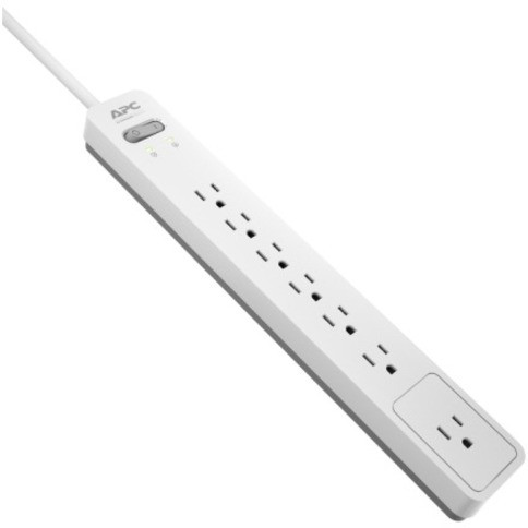 APC Essential Surgearrest 7 Outlet 6 Foot Cord 120V, White And Grey - 7 X Nema 5-15R - 1440 J - 120 V Ac Input - PE76WG