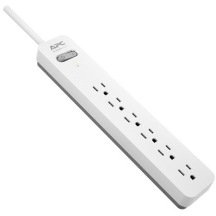 APC Essential Surgearrest 6 Outlet 6 Foot Cord 120V, White And Grey - 6 X Nema 5-15R - 1080 J - 120 V Ac Input - PE66WG