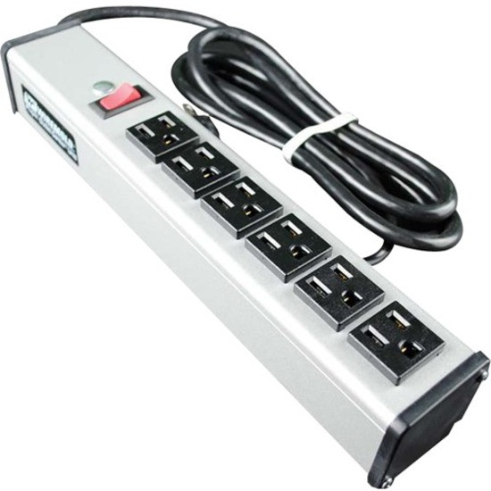 C2G 15ft Wiremold 6-Outlet Plug-In Center Unit 120v/15a Lighted Switch 6-Outlet Power Strip - 6 x AC Power - 15 ft Cord - 15 A Current - 120 V AC Voltage - 16304