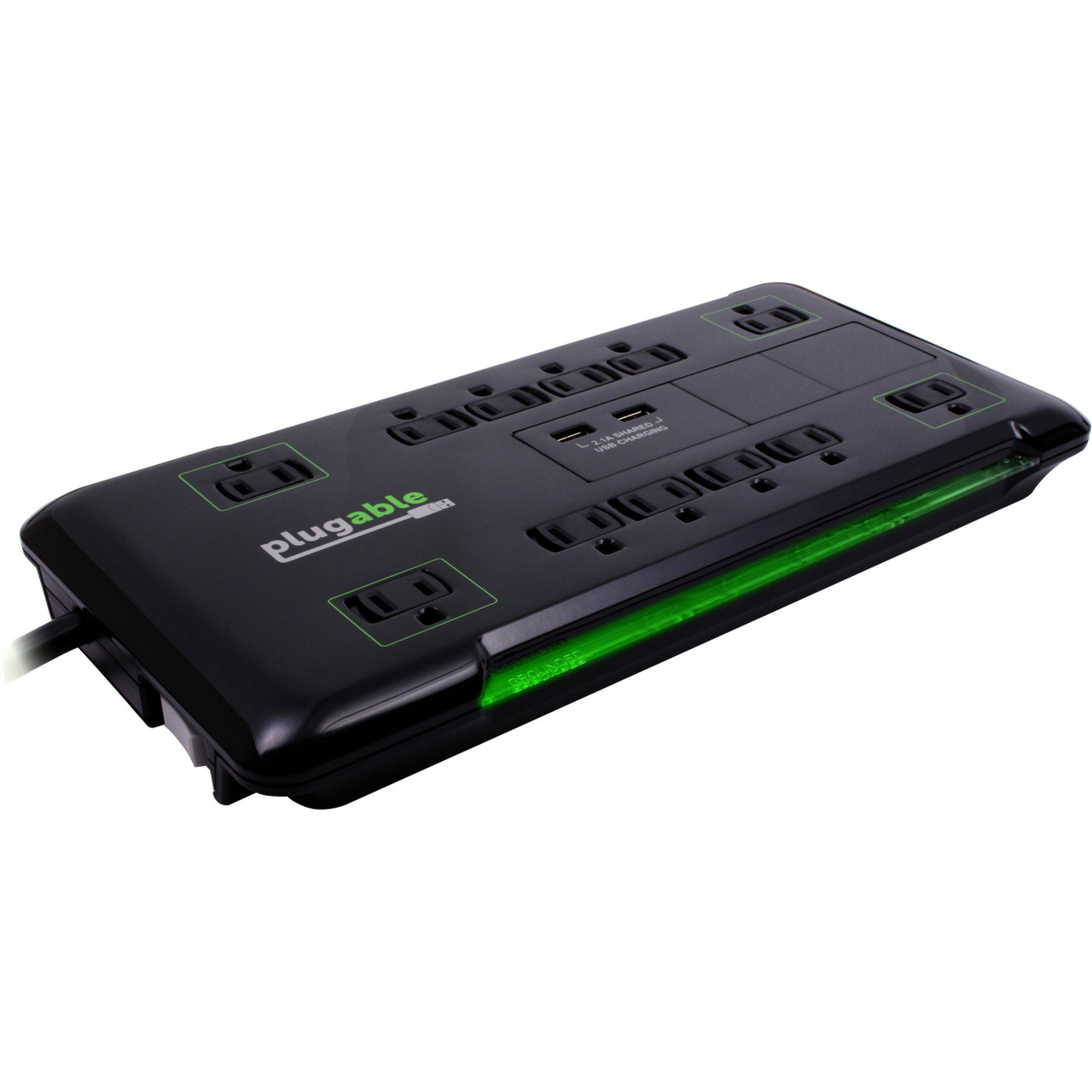 Plugable PS12-USB25 Surge Protector Power Strip - PS12-USB25
