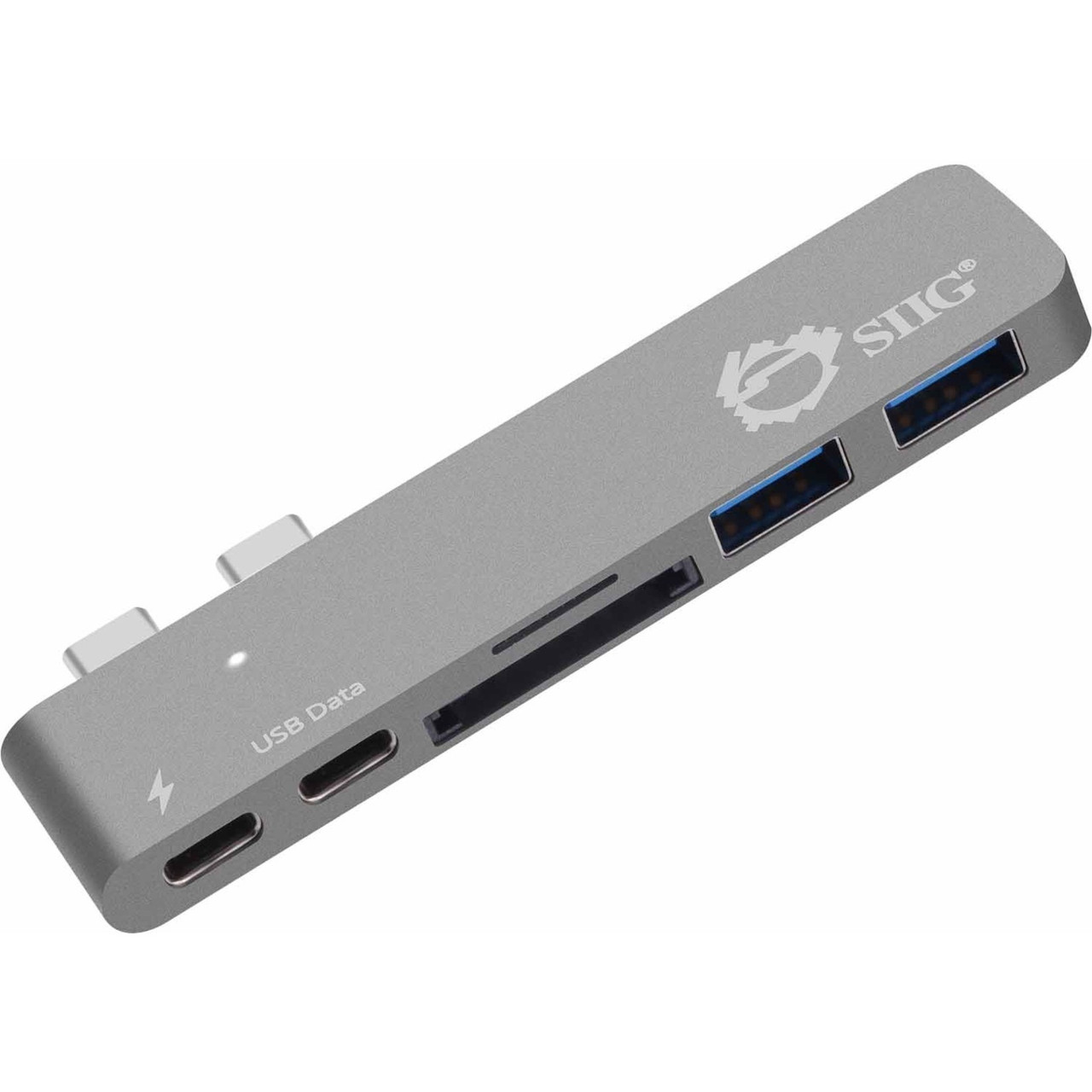 SIIG Thunderbolt 3 USB-C Hub with Card Reader & PD Adapter - Space Gray - JU-TB0312-S1