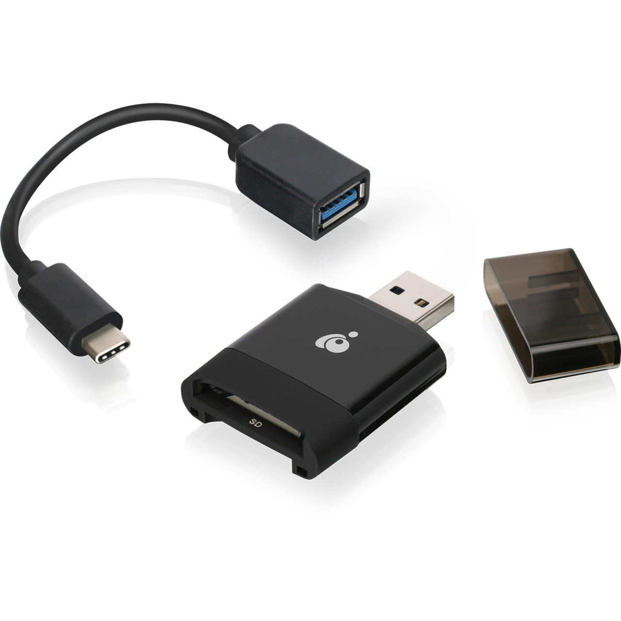 IOGEAR Compact USB 3.0 SD 4.0 Card Reader - For USB-A/USB-C - GFR306SD