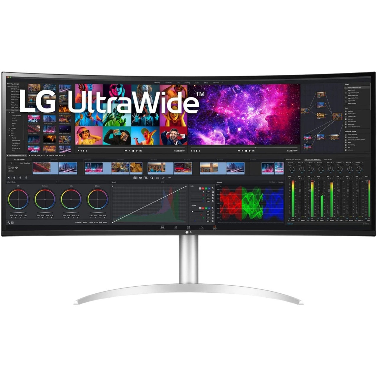 LG 40WP95C-W 39.7" 5K2K WUHD Curved Screen LED LCD Monitor - 21:9 - Silver - 40WP95C-W