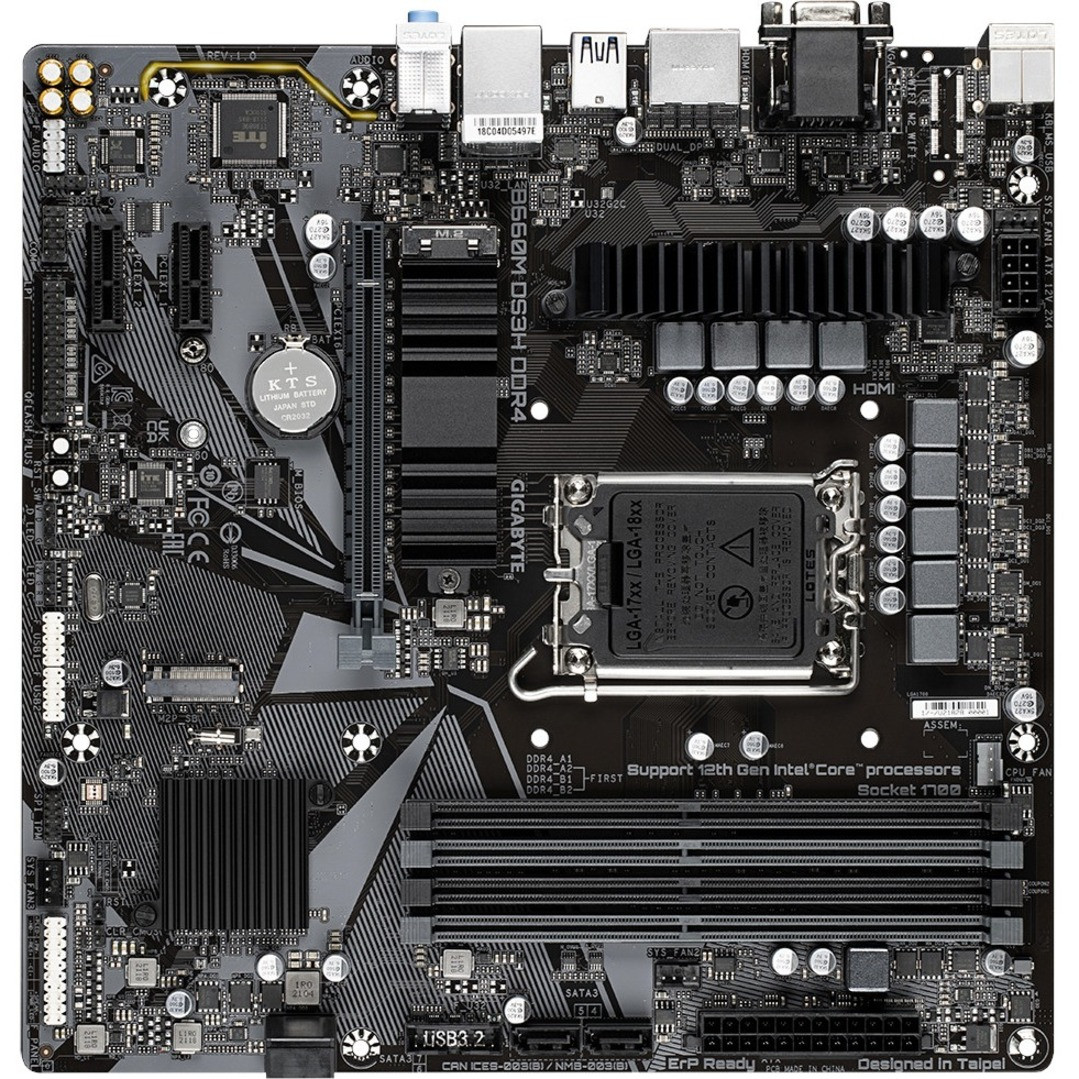 Gigabyte Ultra Durable B660M DS3H DDR4 Desktop Motherboard - Intel B660 Chipset - Socket LGA-1700 - Intel Optane Memory Ready - Micro ATX - B660M DS3H DDR4