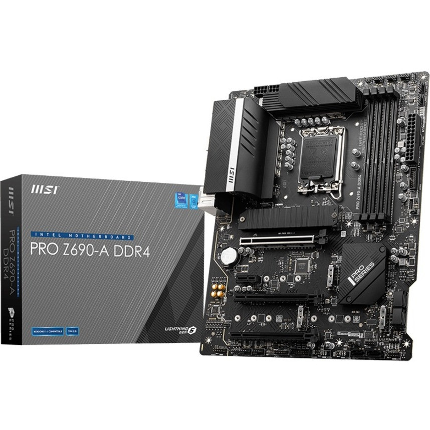 MSI Z690-A Ddr4 Desktop Motherboard - Intel Z690 Chipset - Socket Lga-1700 - Intel Optane Memory Ready - Atx - Pentium Gold, Celeron, Core I5, Core I7, Core I9 Processor Supported - 128 Gb Ddr4 Sdram Maximum Ram - Proz690Addr4