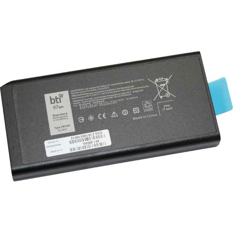 BTI For Notebook - Battery Rechargeable - 8700 mAh - 97 Wh - 11.1 V DC - 451-BBWL-BTI BTI For Notebook - Battery Rechargeable - 8700 mAh - 97 Wh - 11.1 V DC - 451-BBWL-BTI
