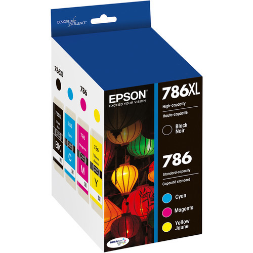 Epson DURABrite Ultra 786XL/786 Original Ink Cartridge - Combo Pack - Black, Cyan, Magenta, Yellow - Inkjet - High/Standard Yield - 2600 Pages Black, 800 Pages Color - 4 / Pack - T786XL-BCS