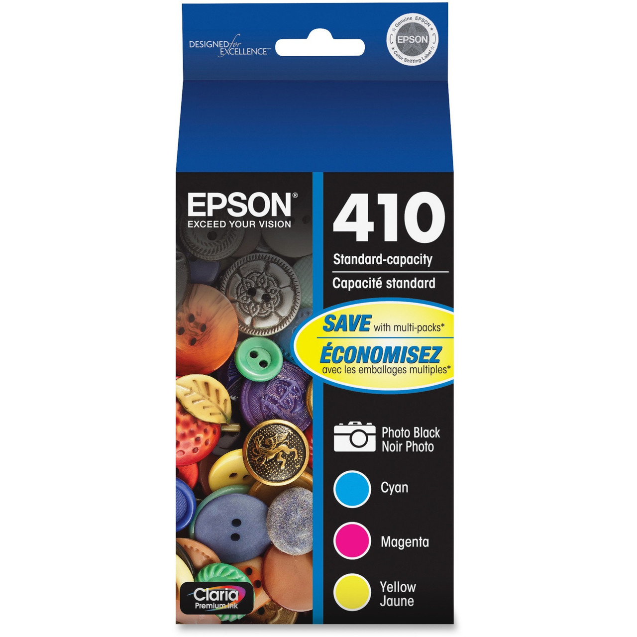 Epson DURABrite Ultra 410 Original Standard Yield Inkjet Ink Cartridge - Photo Black, Cyan, Magenta, Yellow Pack - 300 Pages Color, 2100 Pages Photo Black - T410520-S