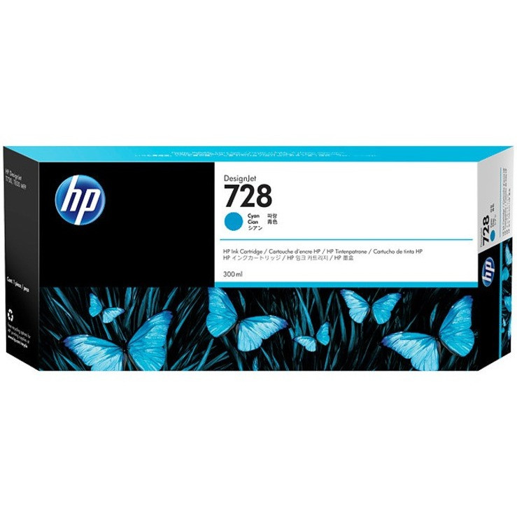 HP 728 Original Extra High Yield Inkjet Ink Cartridge - Cyan Pack - Inkjet - Extra High Yield - F9K17A