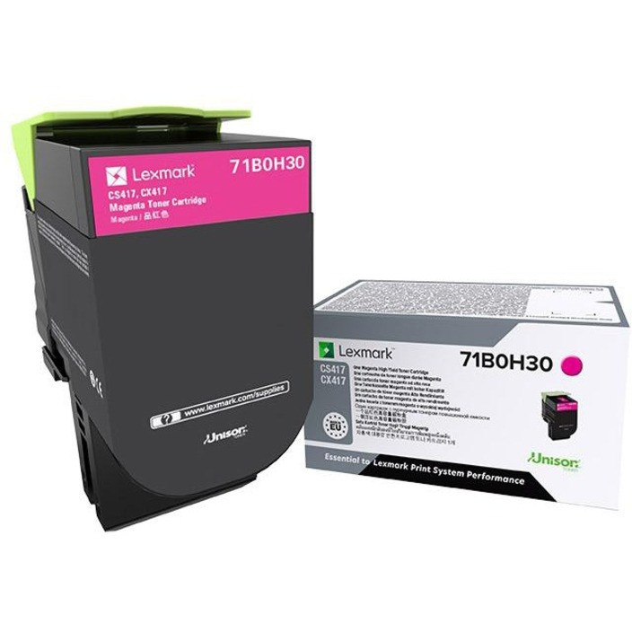Lexmark Unison High Yield Laser Toner Cartridge - Magenta Pack - 3500 Pages - 71B0H30