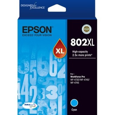 Epson DURABrite Ultra 802XL Original Ink Cartridge - Cyan - T802XL220-S