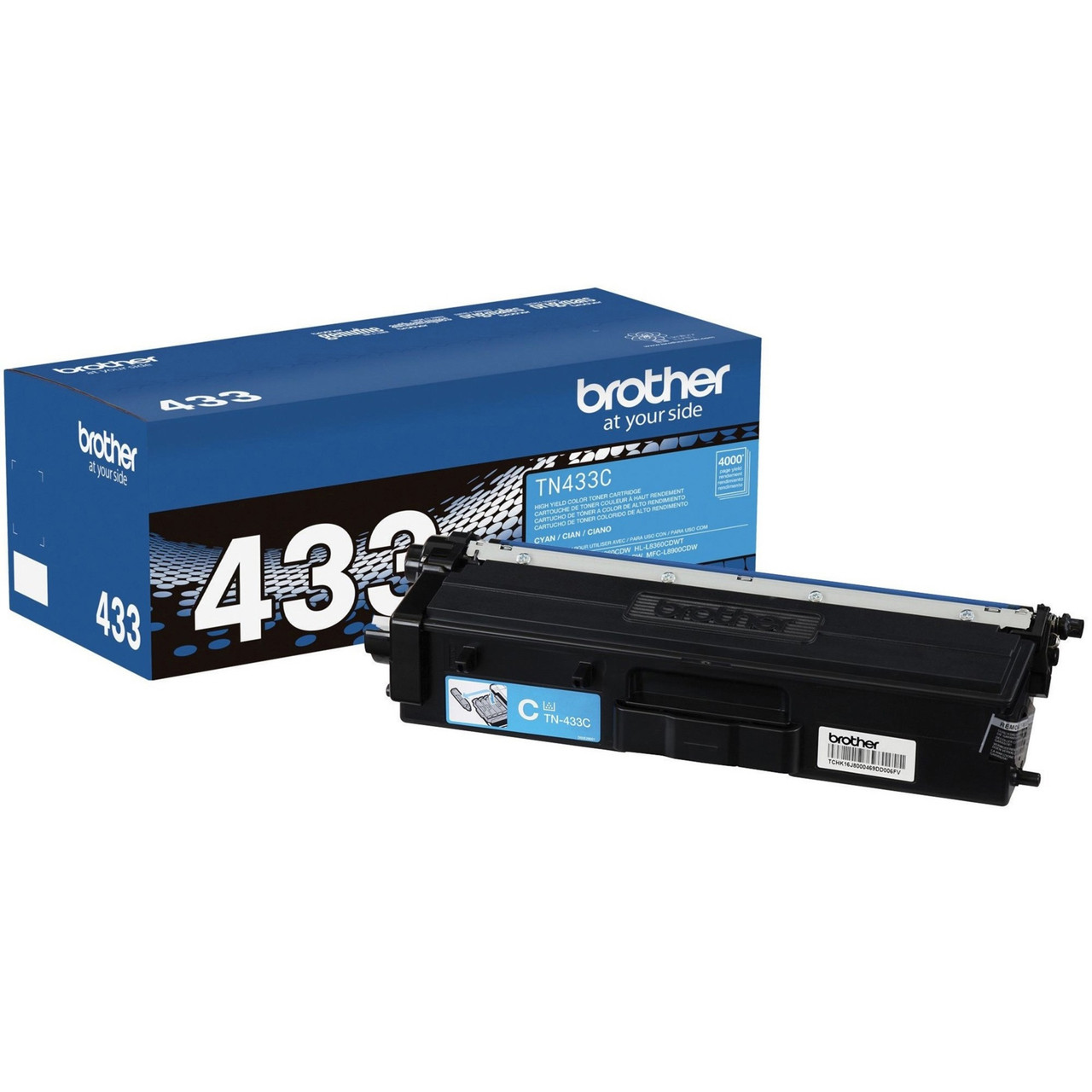 Brother TN433C Original High Yield Laser Toner Cartridge - Cyan - 1 Each - 4000 Pages - TN433C