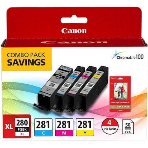 Canon Inkjet Ink Cartridge/Paper Kit - Combo Pack - Black, Cyan, Magenta, Yellow Pack - Inkjet - 2021C006