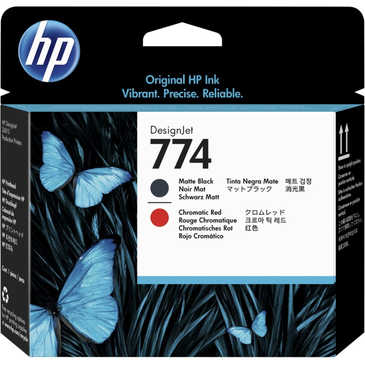 HP 774 Original Printhead - Matte Black, Chromatic Red - Inkjet - P2V97A