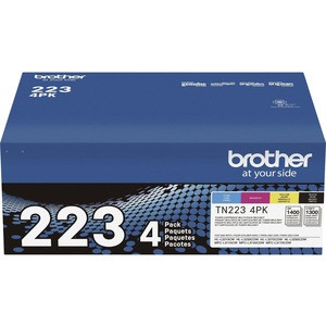 Brother TN223 Original Standard Yield Laser Toner Cartridge - Multi-pack - Black, Cyan, Magenta, Yellow - 4 / Box - 1400 Pages Black, 1300 Pages Cyan, 1300 Pages Magenta, 1300 Pages Yellow - TN223 4PK - TN2234PK