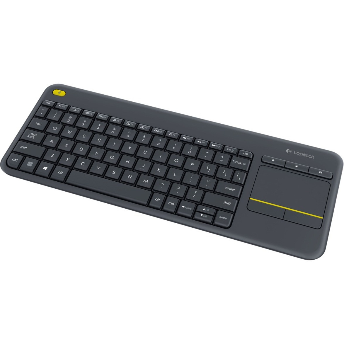 Logitech Wireless Touch Keyboard K400 Plus - Wireless Connectivity - RF - 32.81 ft - 2.40 GHz - USB Interface Mute, Volume Down, Volume Up Hot Key(s) - French (Canada) - TV - TouchPad - 920-007121