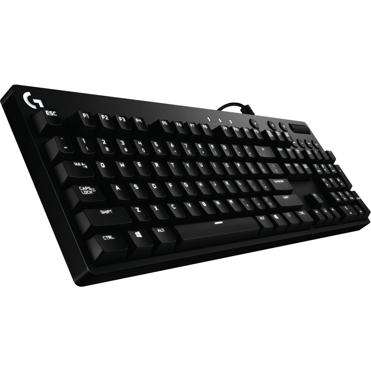 Logitech G610 Orion Red Backlit Mechanical Gaming Keyboard - Cable Connectivity - USB 2.0 Interface Play/Pause, Mute, Next Track, Previous Track, Volume Control Hot Key(s) - Mechanical Keyswitch - 920-007839
