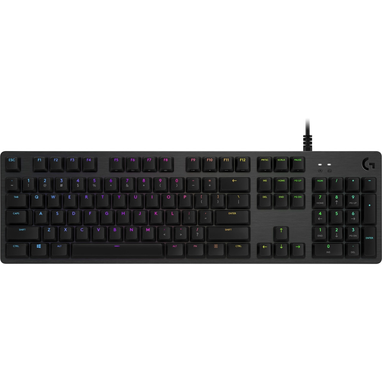 Logitech G512 CARBON LIGHTSYNC RGB Mechanical Gaming Keyboard with GX Brown switches and USB passthrough (Tactile) - Cable Connectivity - USB 2.0 Interface - Windows Key Hot Key(s) - English - PC - Mechanical Keyswitch - Carbon  - 920-009342