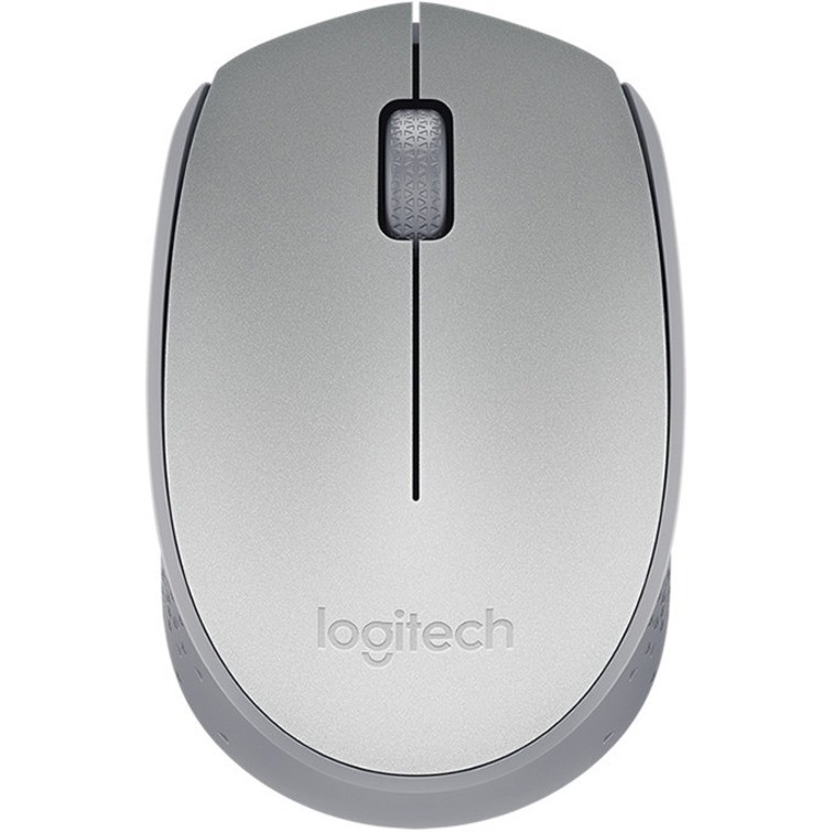 Logitech M170 Wireless Mouse - Wireless - Radio Frequency - Silver - USB - Scroll Wheel - Symmetrical - 910-005334