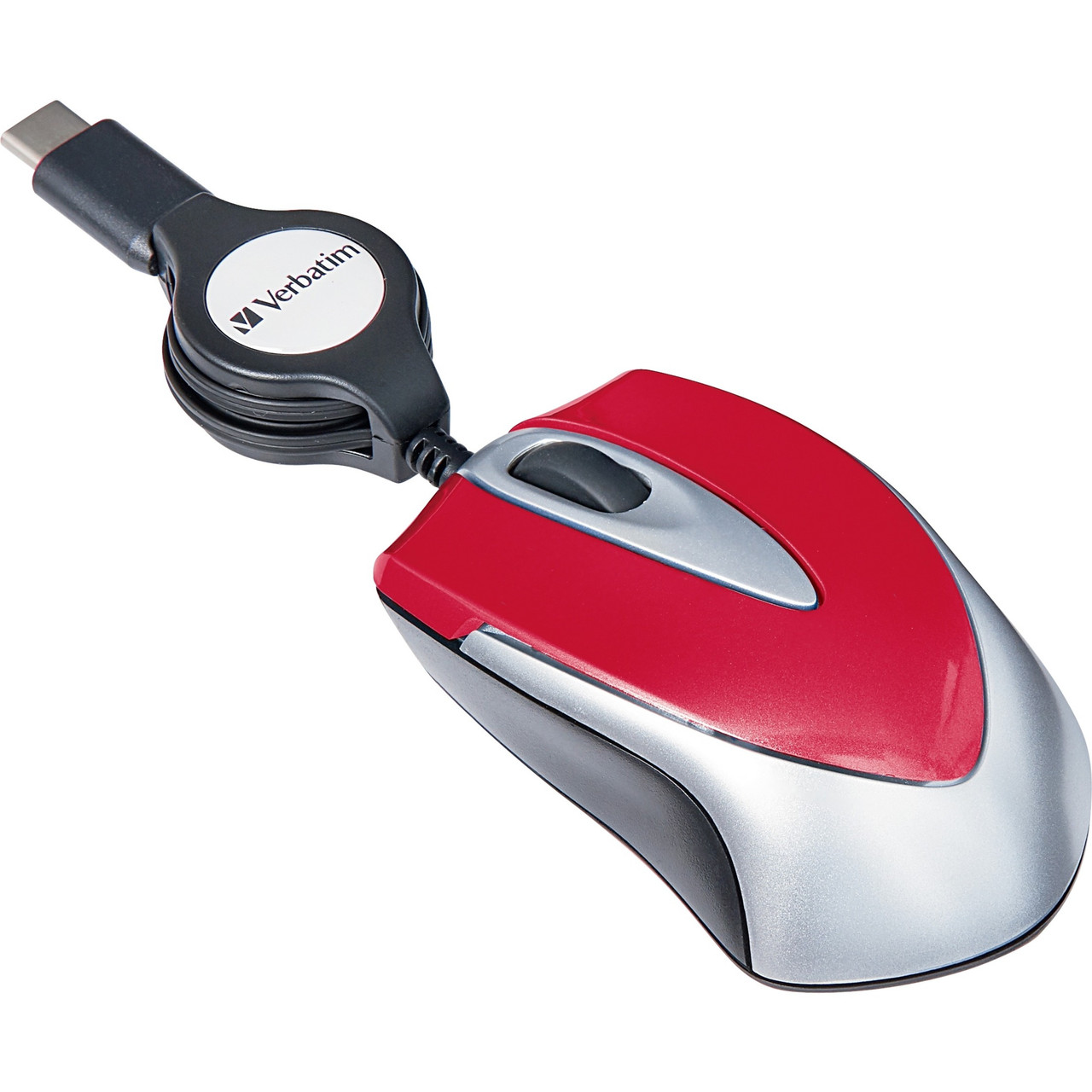 Verbatim Usb-C Mini Optical Travel Mouse-Red - Optical - Cable - Red - 1 Pack - Usb Type C - 3 Button(S) - 70236